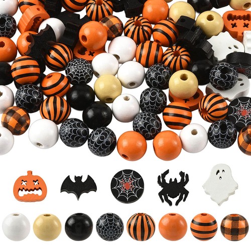 105pcs wooden bead halloween - bead,